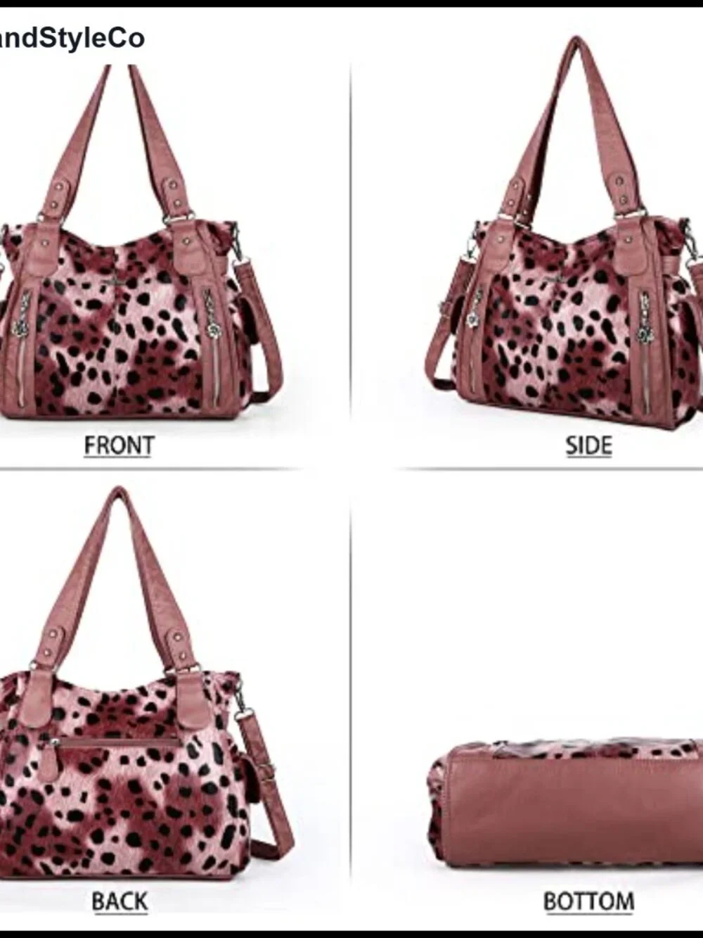 Washed Vegan Leather Top-Handle Hobo Purse Roomy Shoulder Crossbody Tote Bag